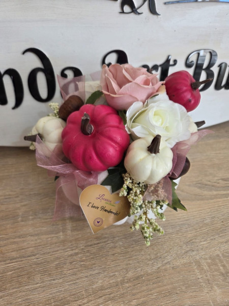 Aranjament- Dovleac decorativ de toamnă  Aranjament- Dovleac decorativ de toamnă