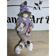 Păpușă decorativă - băiat - accesorii crem