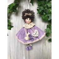 Păpușică decorativă cu agățătoare Lavender dim.~20 cm