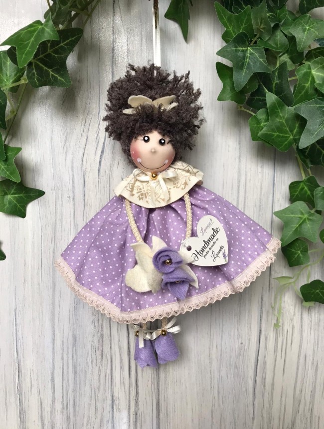 Păpușică decorativă cu agățătoare Lavender dim.~20 cm