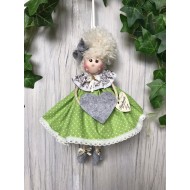 Păpușică decorativă cu agățătoare Lime dim.~20 cm
